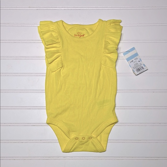 CAT & JACK NWT Basic Ribbed Ruffle Layering Onesie - Picture 1 of 1